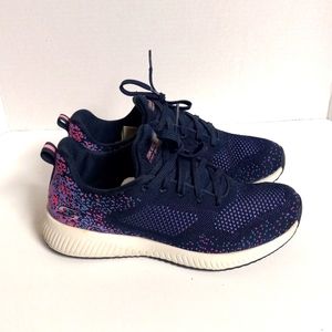 Skechers Bobs Womens Size 7.5 Memory Foam Gray pink running shoes memory foam